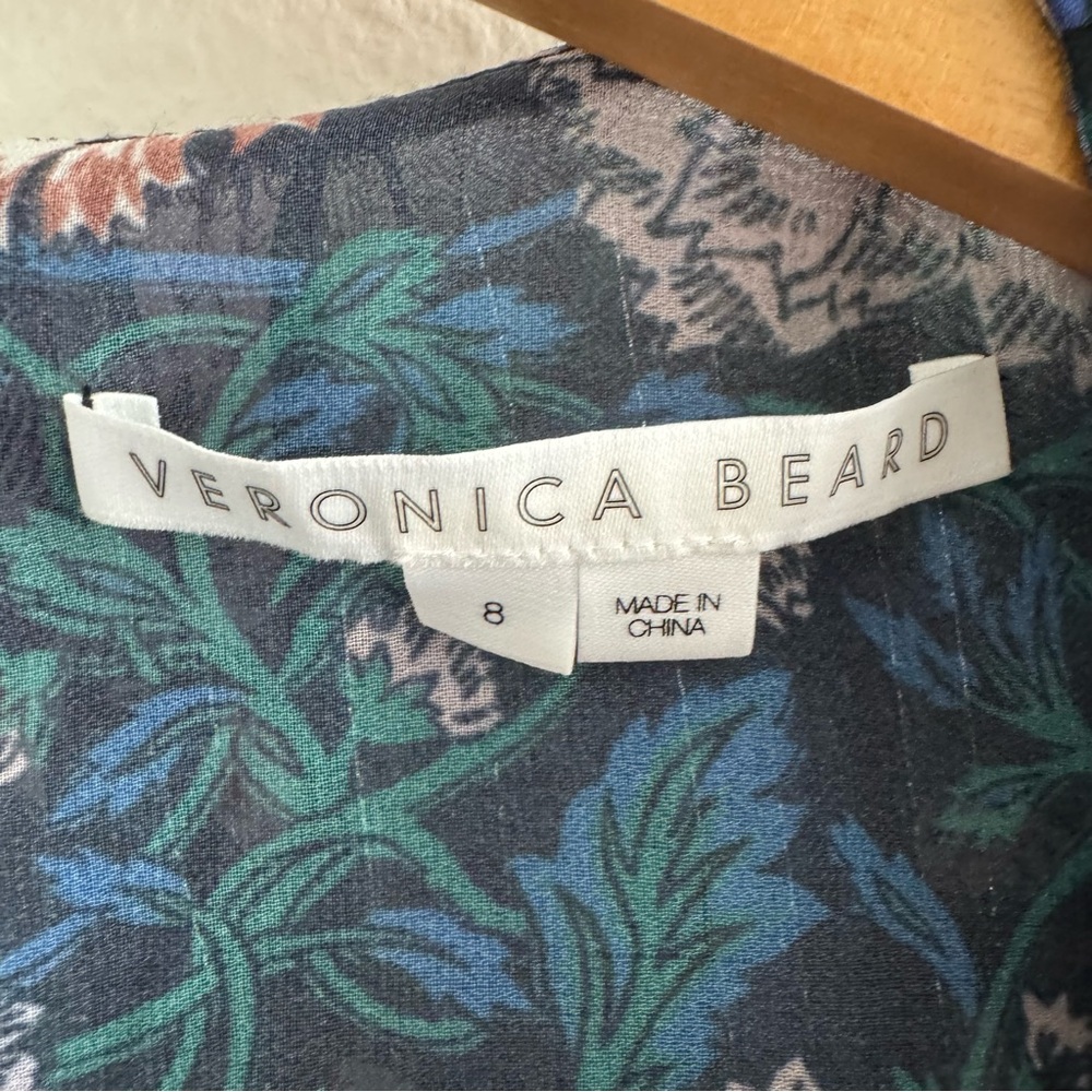 Veronica Beard Peppa Floral Silk Longsleeve Mini dress Size 8 - Picture 8 of 11